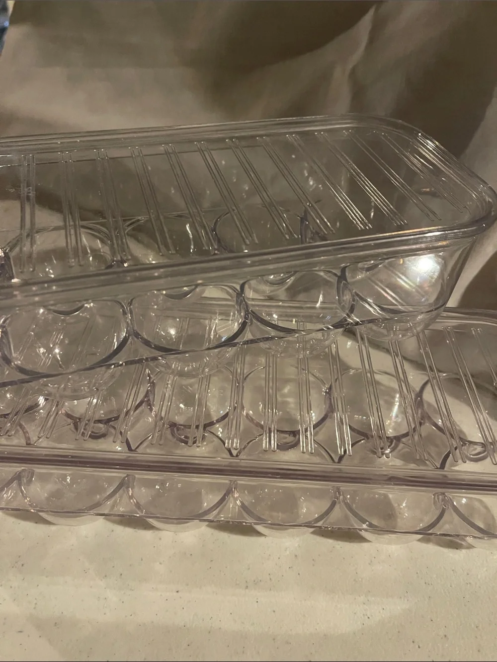 Clear Plastic Egg Storage Container with Lid - Transparent